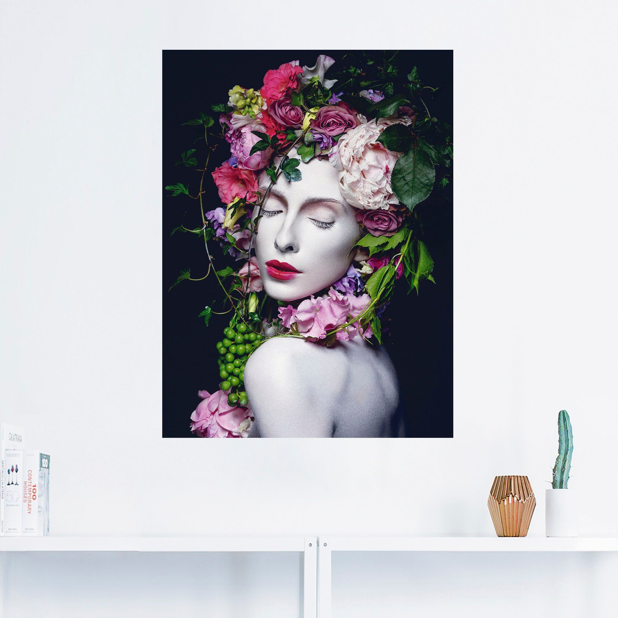 Artland Wandbild »Schöne Blumenkönigin«, Bilder von Frauen (1 Stück), in vielen Größen & Produktarten - Alubild / Outdoorbild für den Außenbereich, Leinwandbild, Poster, Wandaufkleber / Wandtattoo auch für Badezimmer geeignet-HomeTrends