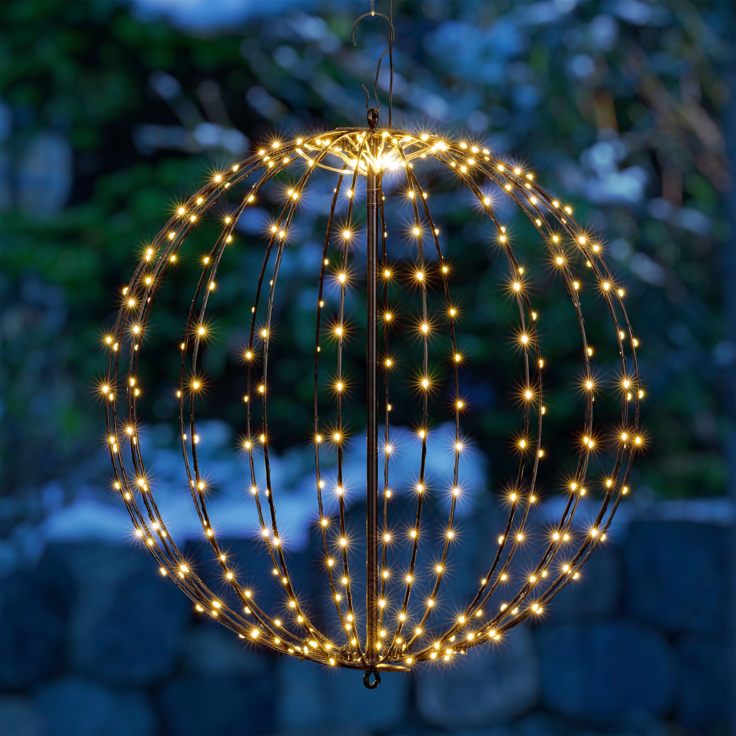 OTTO home LED Kugelleuchte LED-Leuchtkugel THALLIA, Timerfunktion, LED fest integriert, Warmweiß, 6/18-h Timer, IP44, 5 m Zuleitung