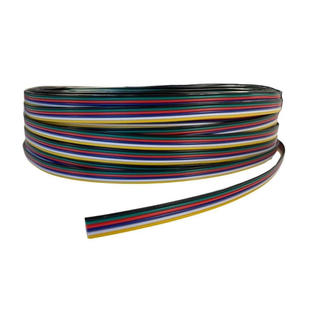 ENERGMiX LED Stripe 6 adrig CCT RGB RGBW RGBCW 2-6 Adern Verlängerungskabel Anschlusskabel, Anschlusskabel Flachkabel 6-adrig für 12v 24v RGB-CCT LED Streifen