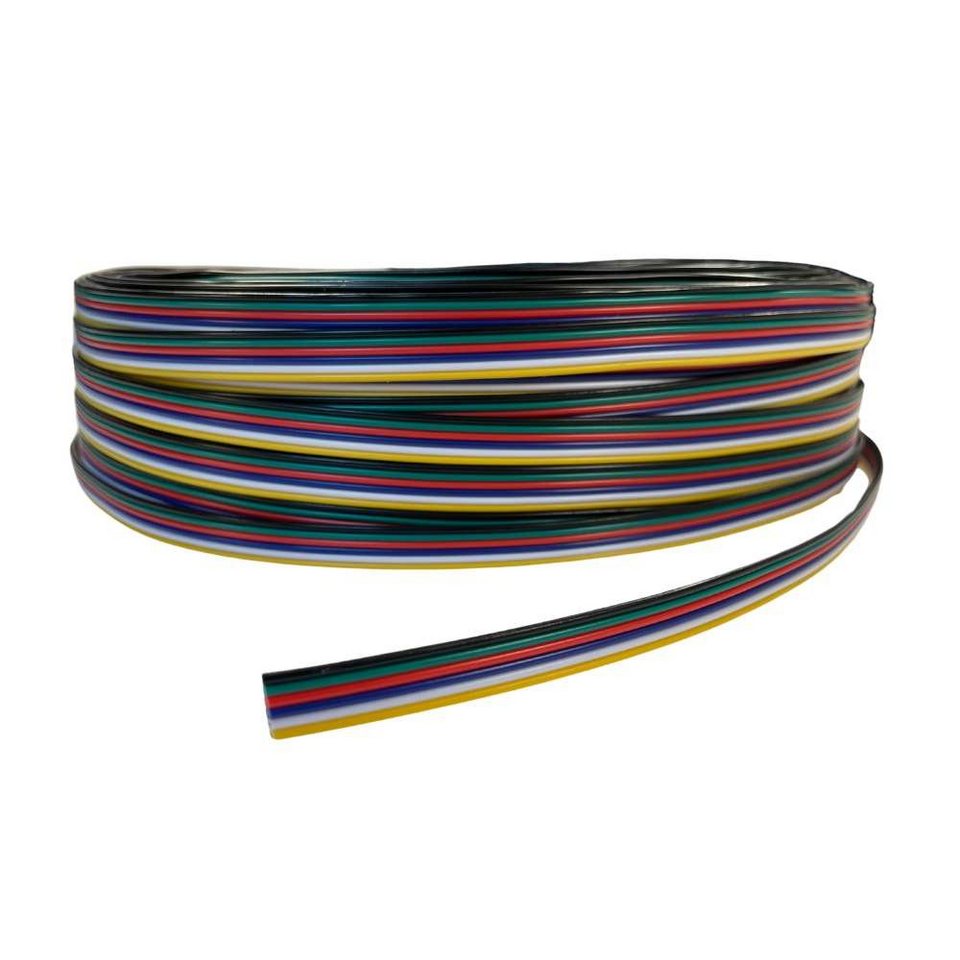 ENERGMiX LED Stripe 6 adrig CCT RGB RGBW RGBCW 2-6 Adern Verlängerungskabel  Anschlusskabel, Anschlusskabel Flachkabel 6-adrig für 12v 24v RGB-CCT LED  Streifen