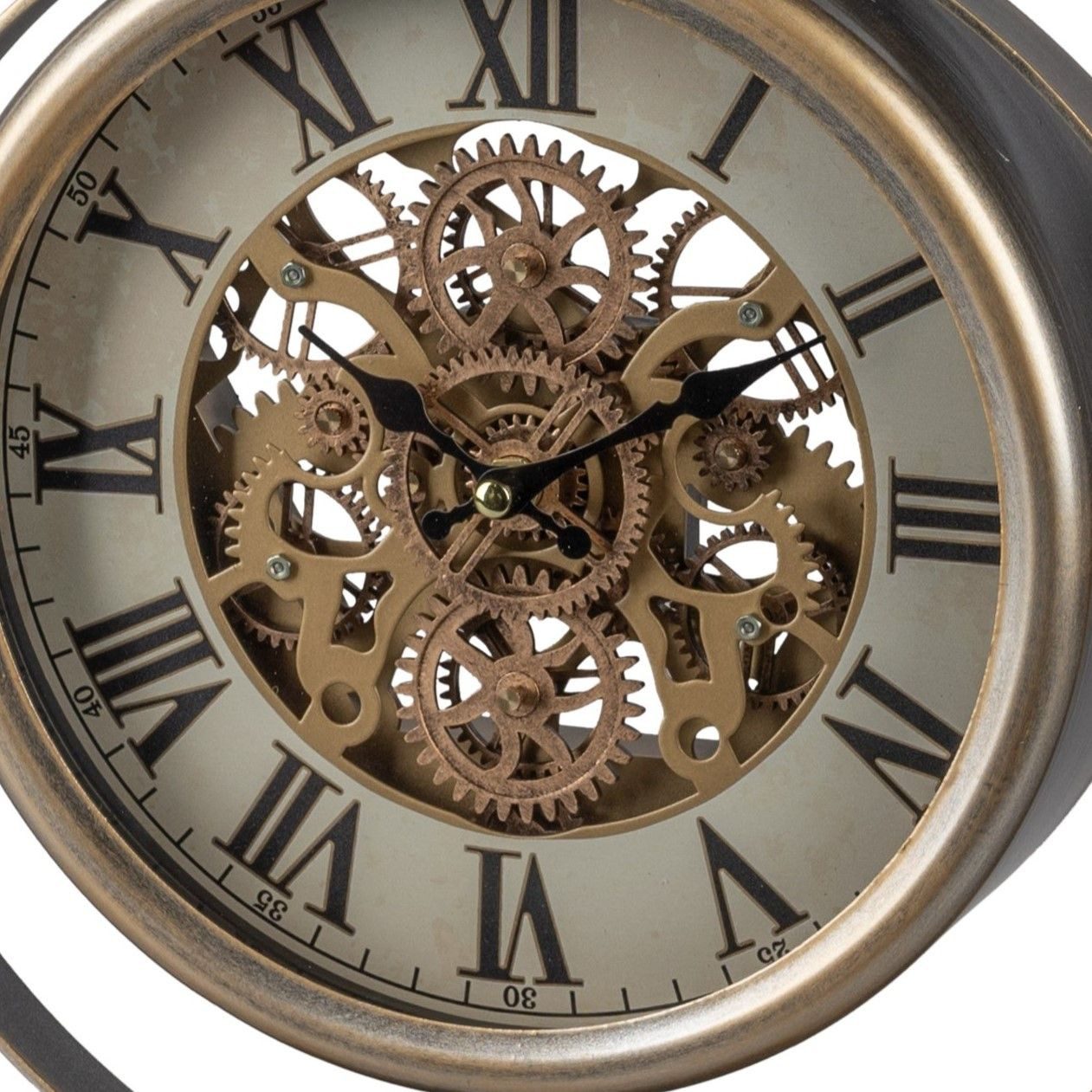 formano Tischuhr Zahnräder drehende Zahnräder, Gold, Zahnräder, H: 45cm