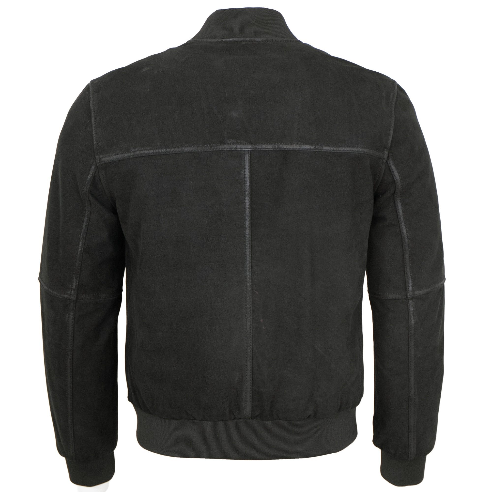PUNCHBALL Lederjacke College/M Punchball - Herren Lederjacke Blosuon Rindsnubuk schwarz