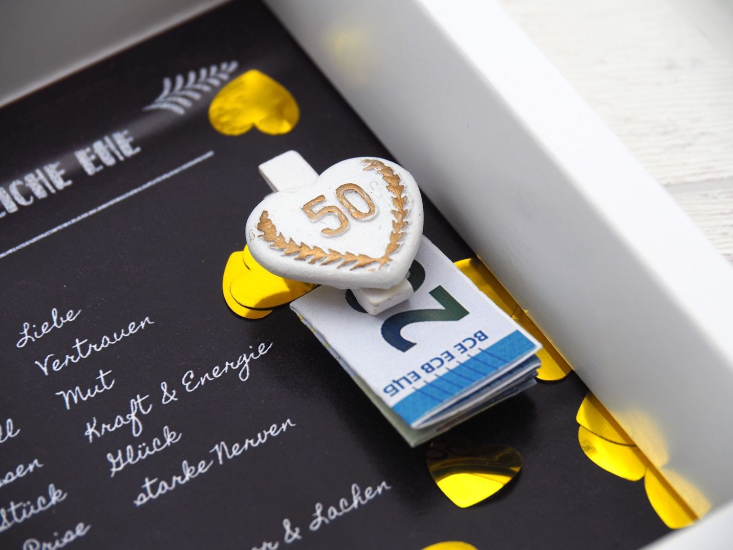 ZauberDeko Geschenkbox Geldgeschenk Goldhochzeit Gutschein Gold Hochzeit Rezept 50 Jahre Ehe – Bild 4 von 4