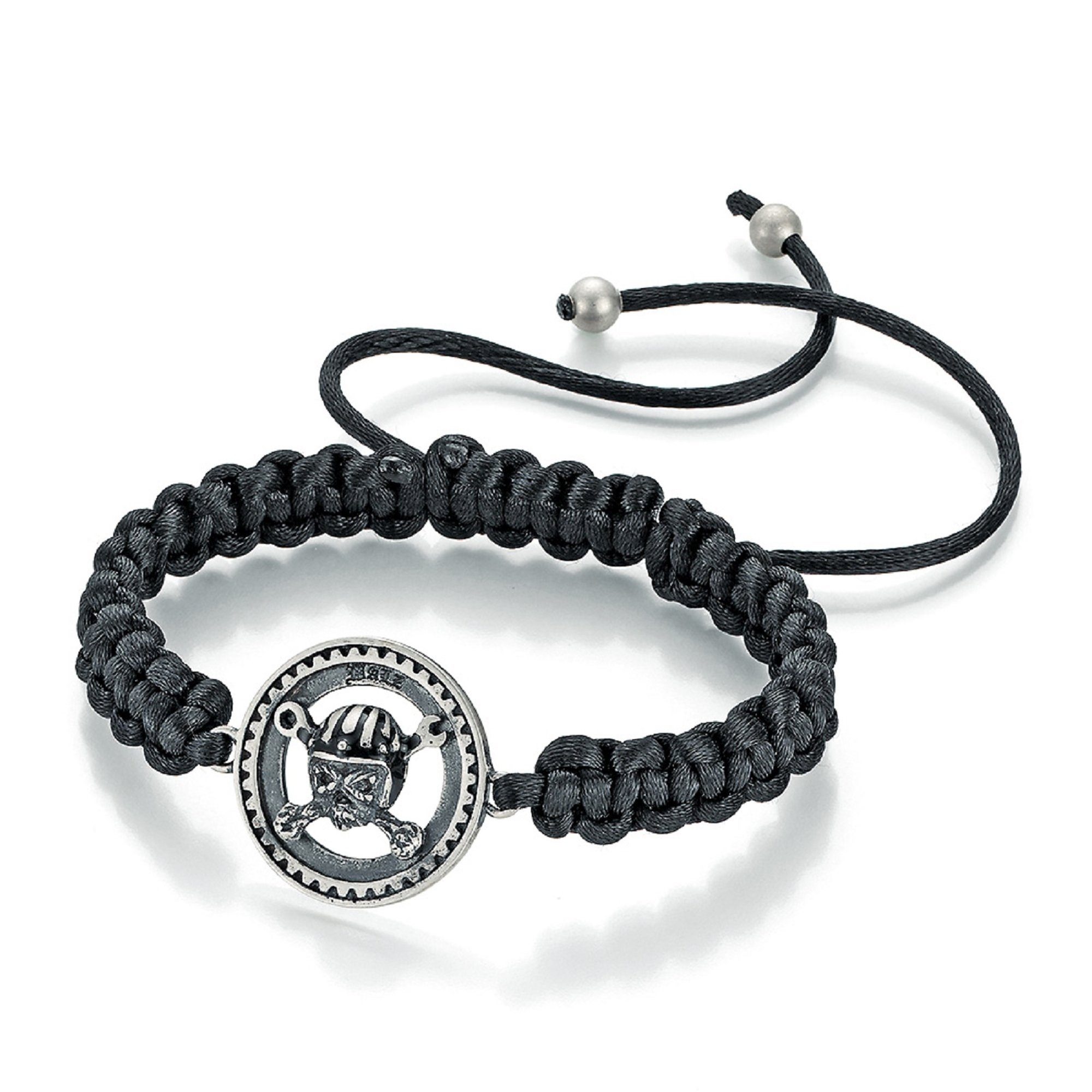 Walz Hardcore Cycles Armband Zahnrad und Totenkopf, Silber 925