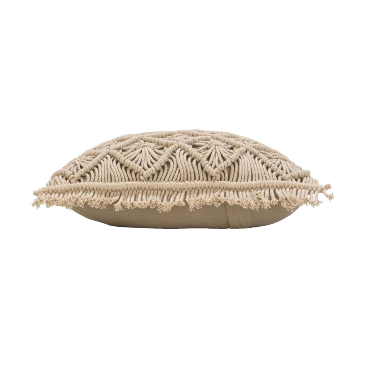 Macosa Home Dekokissen Makramee 40 x 40 cm oder 30 x 50 cm Beige Baumwolle, inkl. Füllung Sofakissen Zierkissen Deko