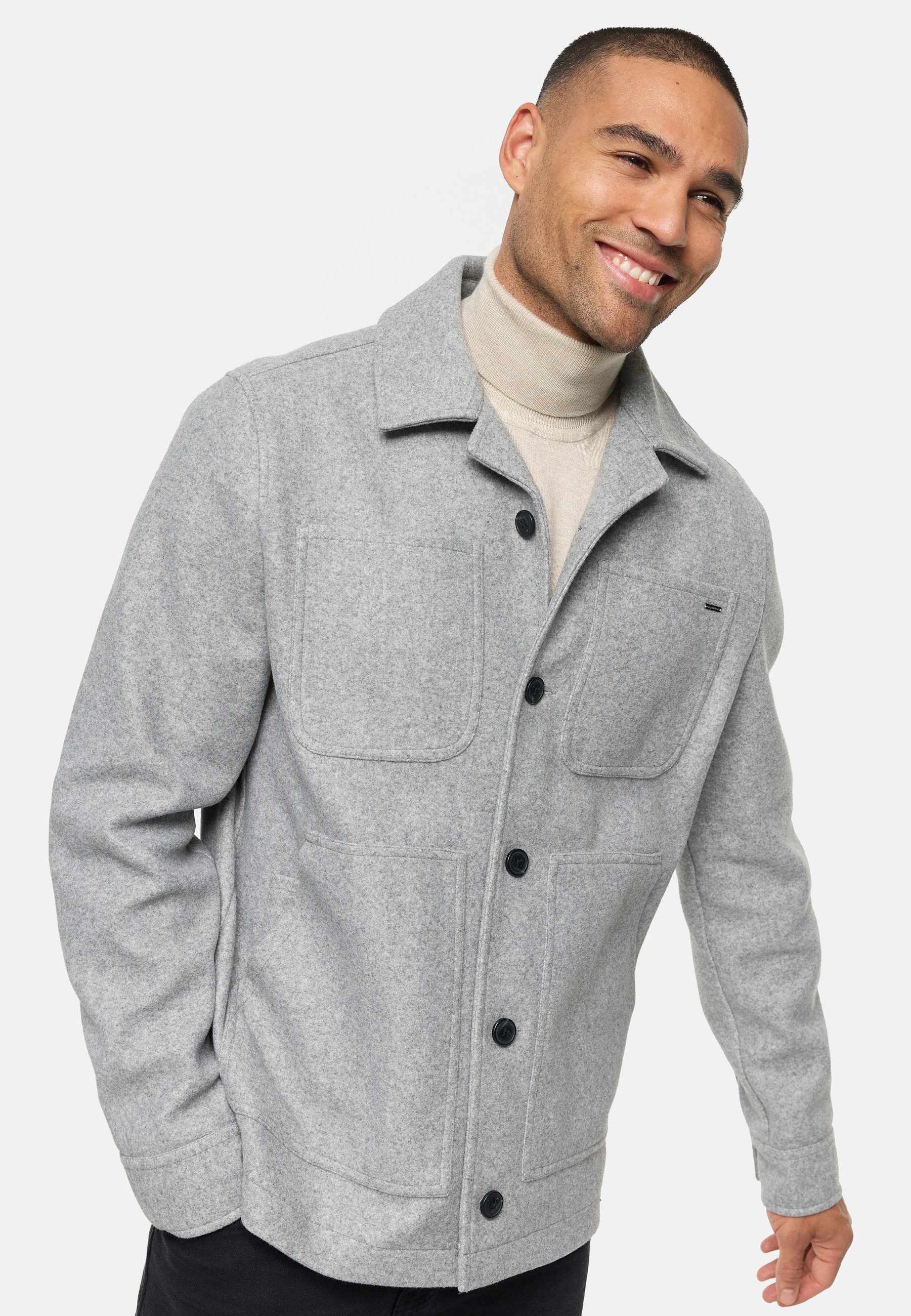 Indicode Sommerjacke Herren INMacking Übergangsjacke Herrenjacke Overshirt-Jacke mit Hemdkragen