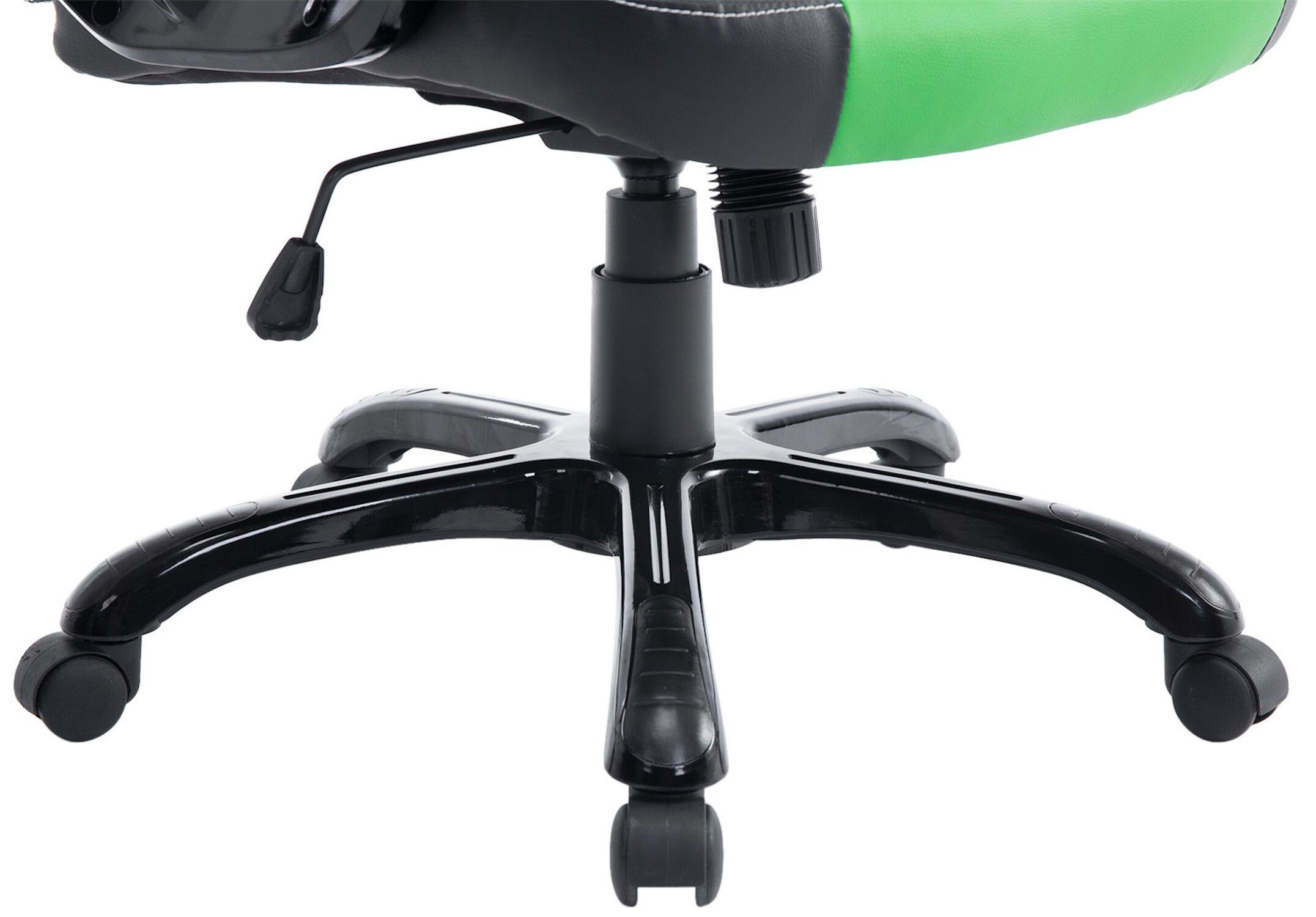 TPFLiving Bürostuhl Rückenlehne höhenverstellbar schwarz/grün Gestell: Peso Sitz: Bürostuhl XXL), Drehstuhl, drehbar Kunstleder Kunststoff (Schreibtischstuhl, Chefsessel, schwarz - - mit und 360° bequemer