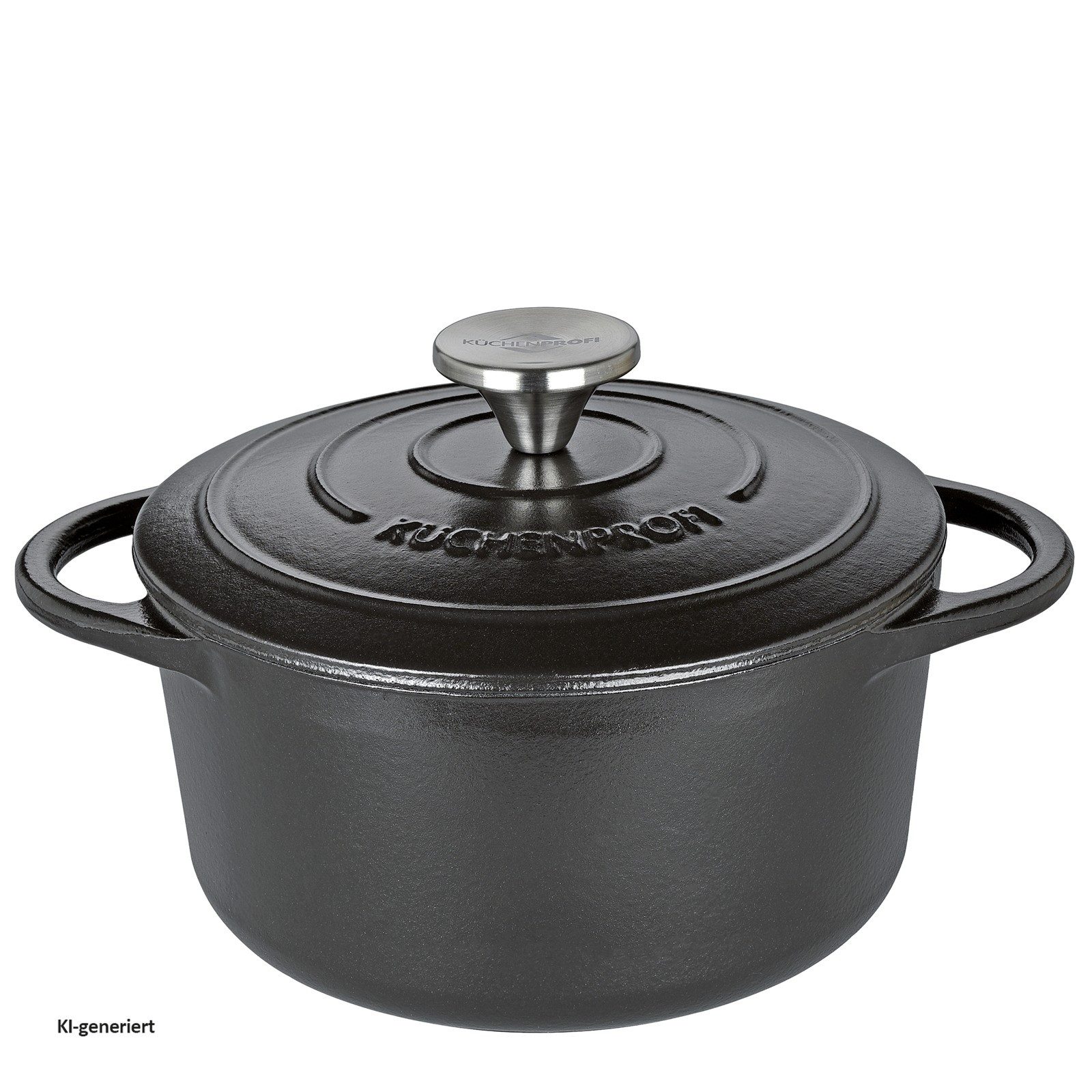 Küchenprofi Bratentopf Bratentopf rund 20 cm Provence Classic black, Gusseisen (1-tlg., 1 Topf mit Deckel), Kochtopf