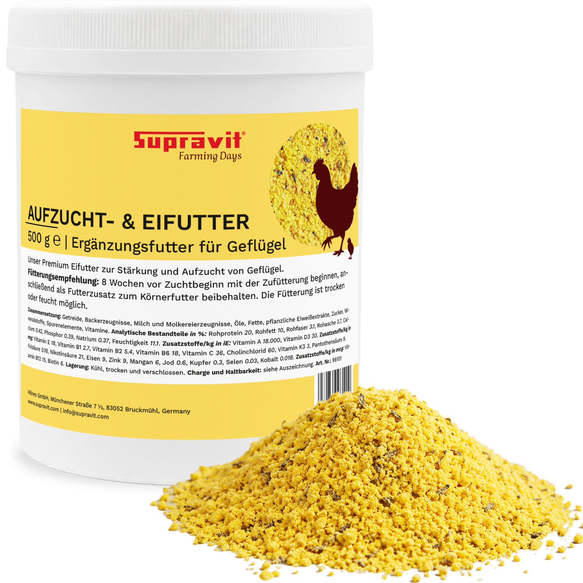Supravit Aufzucht- & Eifutter für Hühner & Geflügel Ergänzungsfutter Küken, Ergänzungsfutter für: Nutz-/ Wildtier