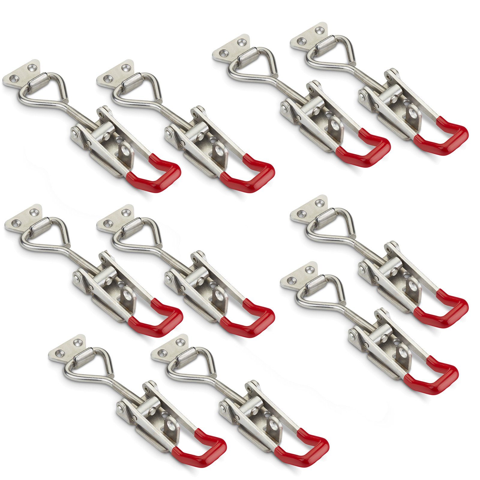 SO-TECH® Kastenriegelschloss Spannverschluss, verstellbarer Schnellspanner, M8-Gewinde - Haltekraft 600 kg, (10-tlg), M8 (Haltekraft 600 kg, abschließbar) Edelstahl SS304