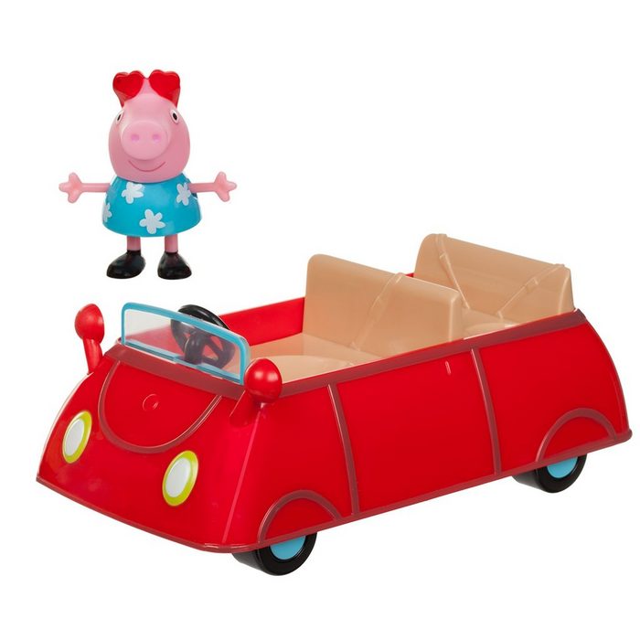 Jazwares Spielzeug-Auto 95706 Peppa Wutz Peppa's kleines rotes Auto (2-tlg) Original Pepper Pig Auto inkl. Pepper Wutz Figur