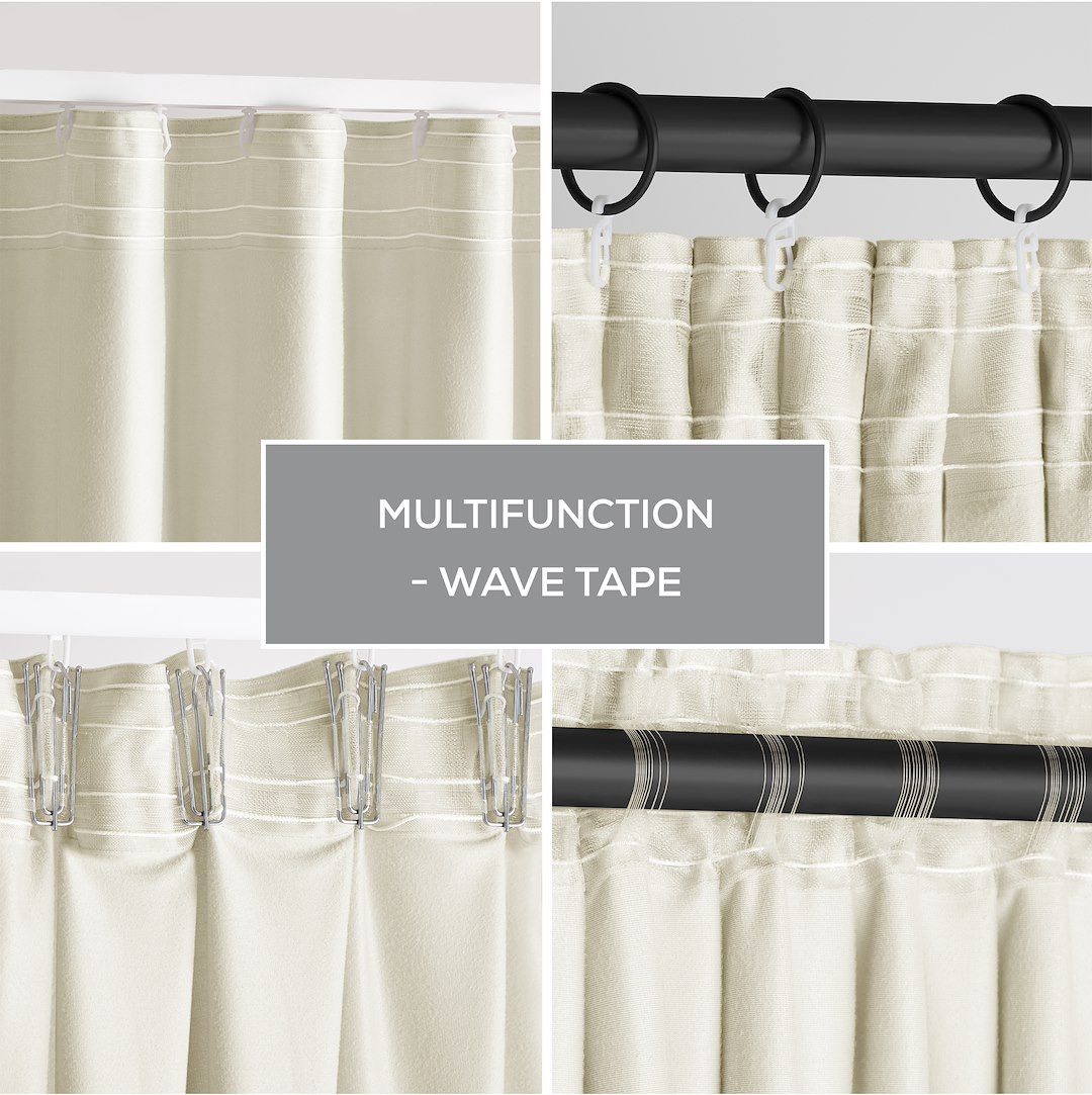 Restilo Gardine Gardine Multifunktionsband Kräuselband Vorhang Verdunkelnd Samt Textil (1 St), Kräuselband, verdunkelnd, Samt Textilien, mit Raffhalter – Bild 3 von 5