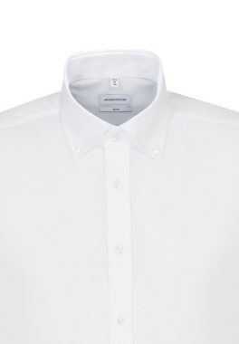 seidensticker Businesshemd Slim Slim Kurzarm Button-Down-Kragen Uni