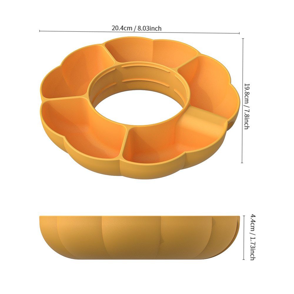 Wiederverwendbarer, Fächern Snackschale Für Mit Snackteller 5 Waschbarer Blusmart Tassen, black