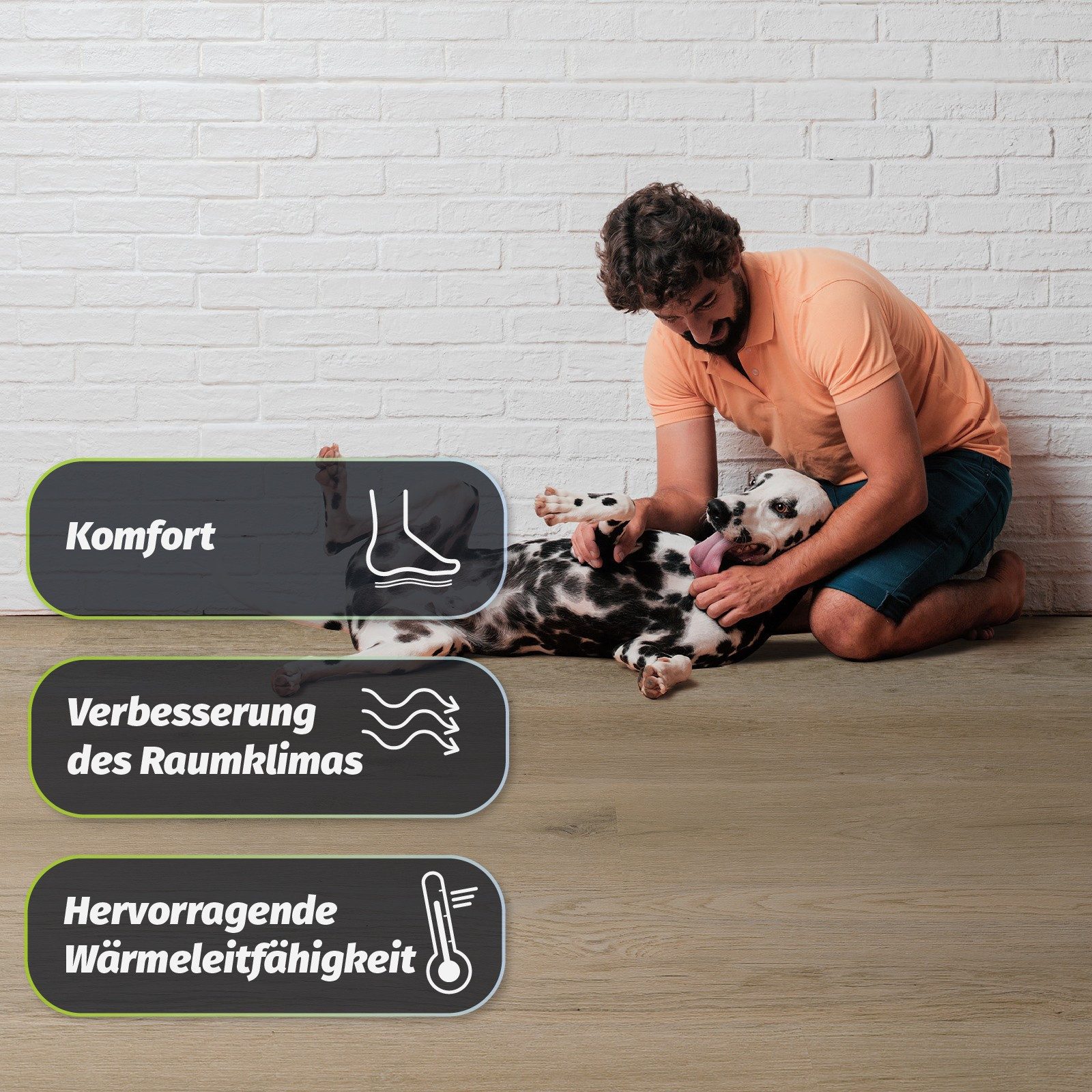 HORI Vinylboden HORI Klebe-Hartvinylboden Eiche, Boden Fliesenformat, Massiv, Sapwood, XXL Bodenbelag, Paket, 16 Stück pro Paket, Leicht zu installieren, geräuschdämpfend und feuchtigkeitsbeständig.