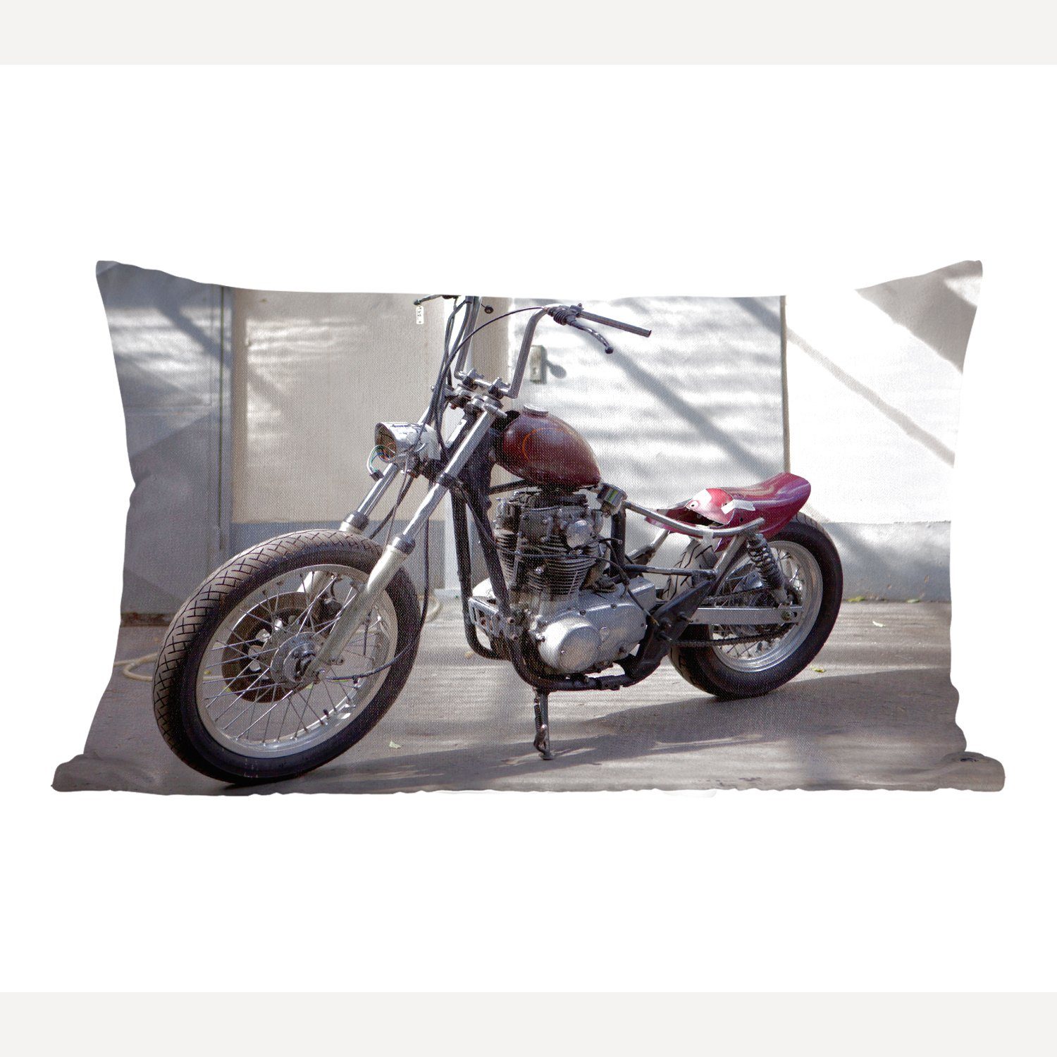 MuchoWow Dekokissen Ein altmodisches Chopper-Motorrad, Wohzimmer Dekoration, Zierkissen, Dekokissen mit Füllung, Schlafzimmer