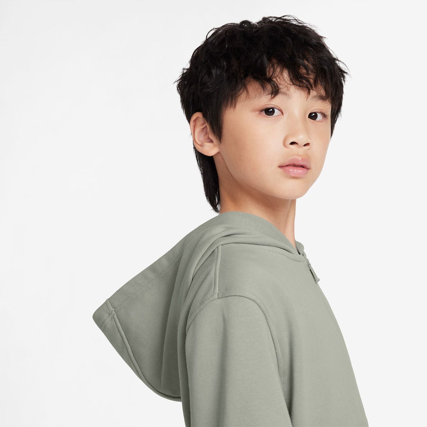 Nike Sweatshirt K NSW CLUB FT HD FZ LS LBR SPRUCE FOG/WHITE