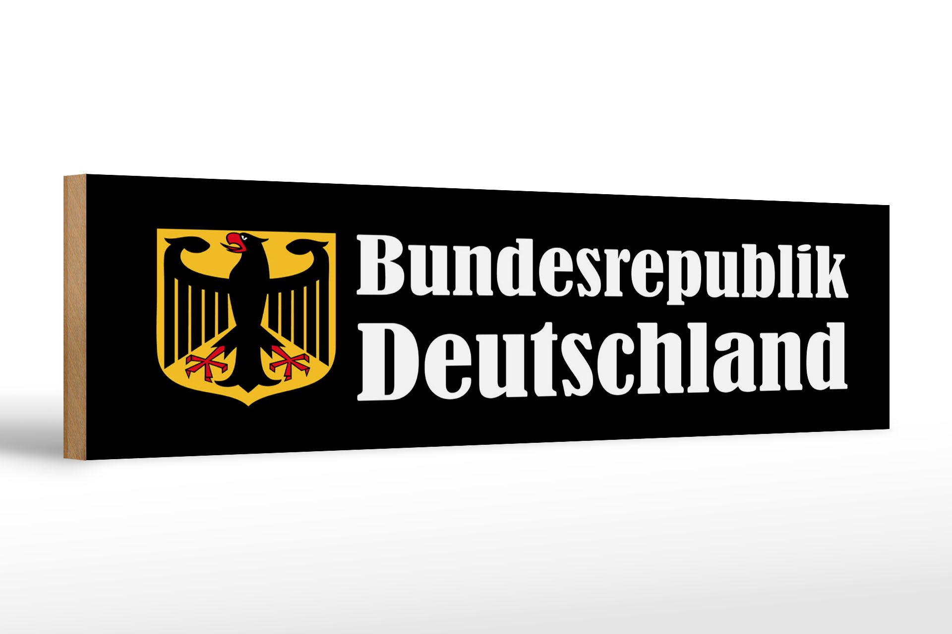 Holzbild Hinweis 46x10 cm Bundesrepublik Deutschland schwarzes