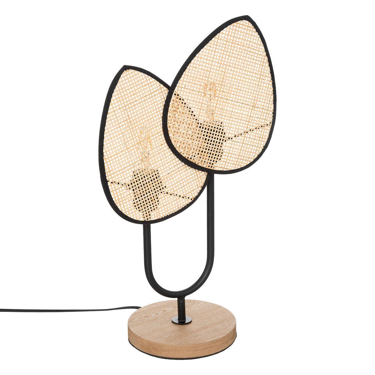 Atmosphera Créateur d'intérieur Tischleuchte Dekorative Lampe OLME, geflochtenes Rattan, H. 44 cm, Leuchte mit Dekofunktion, ohne Leuchtmittel