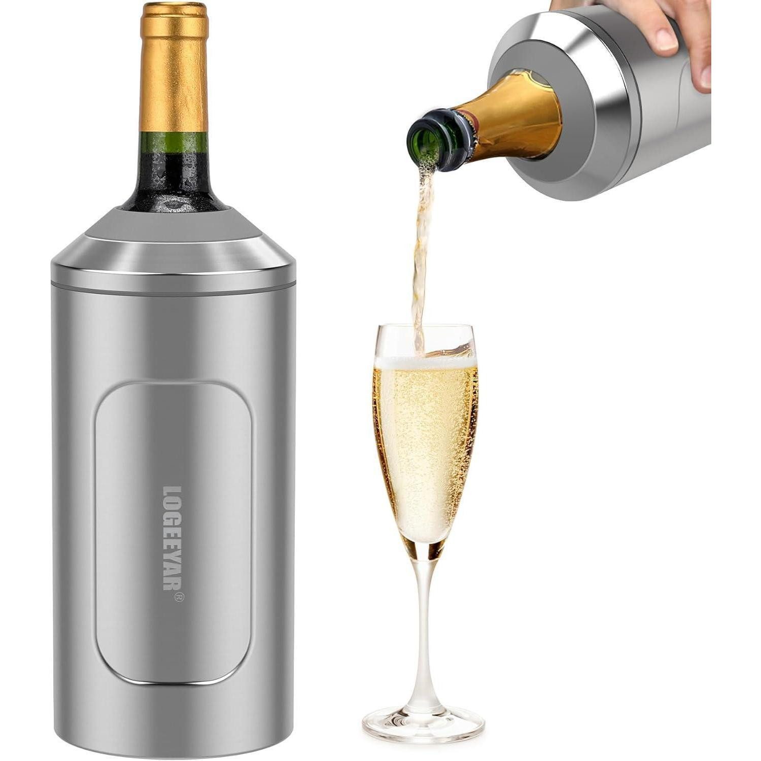 LuxusKollektion Champagnerglas Flaschenkühler Wein Champagner Edelstahl Doppelwandig Outdoor 750ml