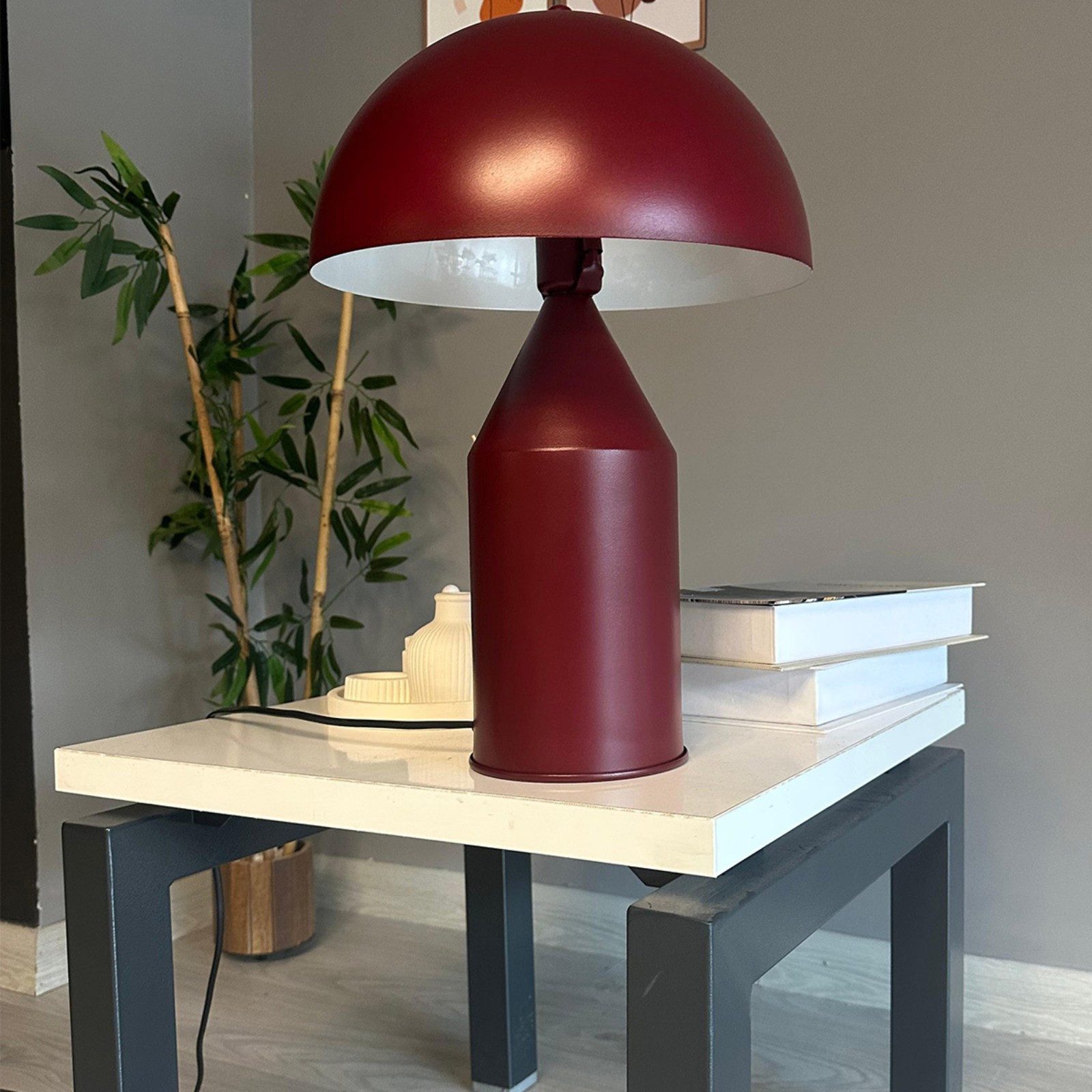 Bamyum Tischleuchte Nachttischlampe mit Kabel Lipeo Metall Pilz Lampe, ohne Leuchtmittel