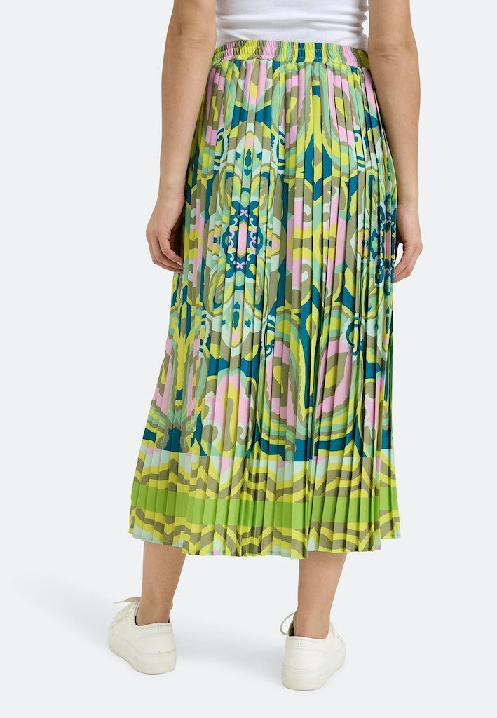 Smith & Soul Bleistiftrock PLISSEE SKIRT LIME PRINT