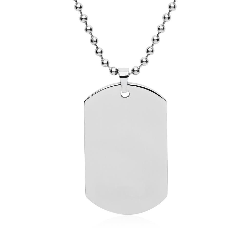 Unique Quarzuhr Unique Edelstahl Dog Tag Anhänger inkl. Kette P5061