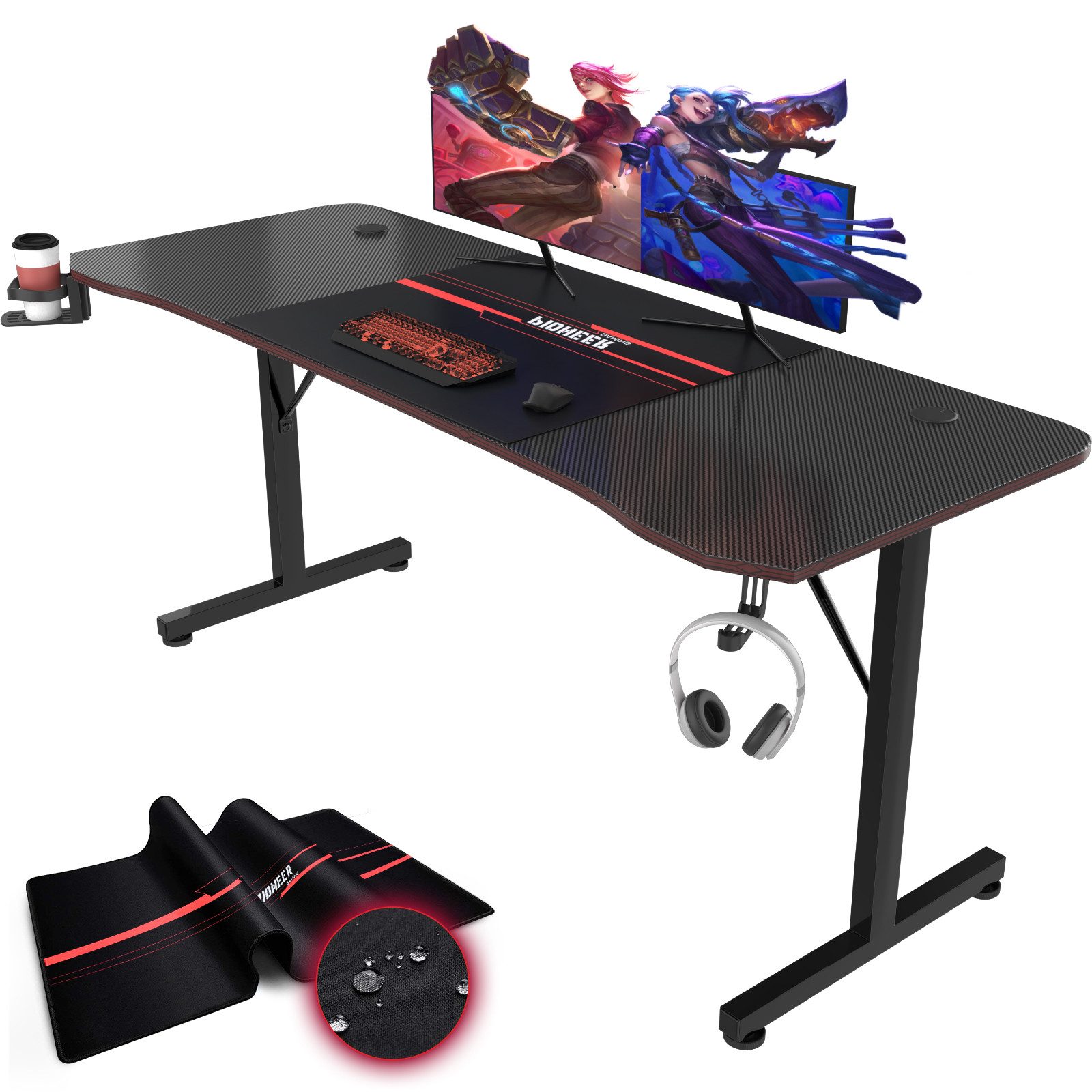 GUNJI Computertisch Gamingtisch 140cm, mit Becherhalter günstig online kaufen