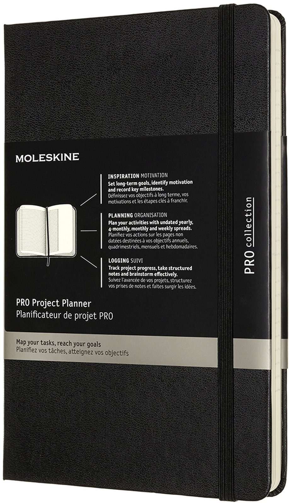MOLESKINE Buchkalender Pro Projekt-Planer Large A5 Hardcover schwarz.