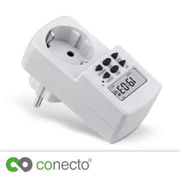 conecto Zeitschaltuhr conecto Digitale Zeitschaltuhr, IP20, 1800 Watt, weiß