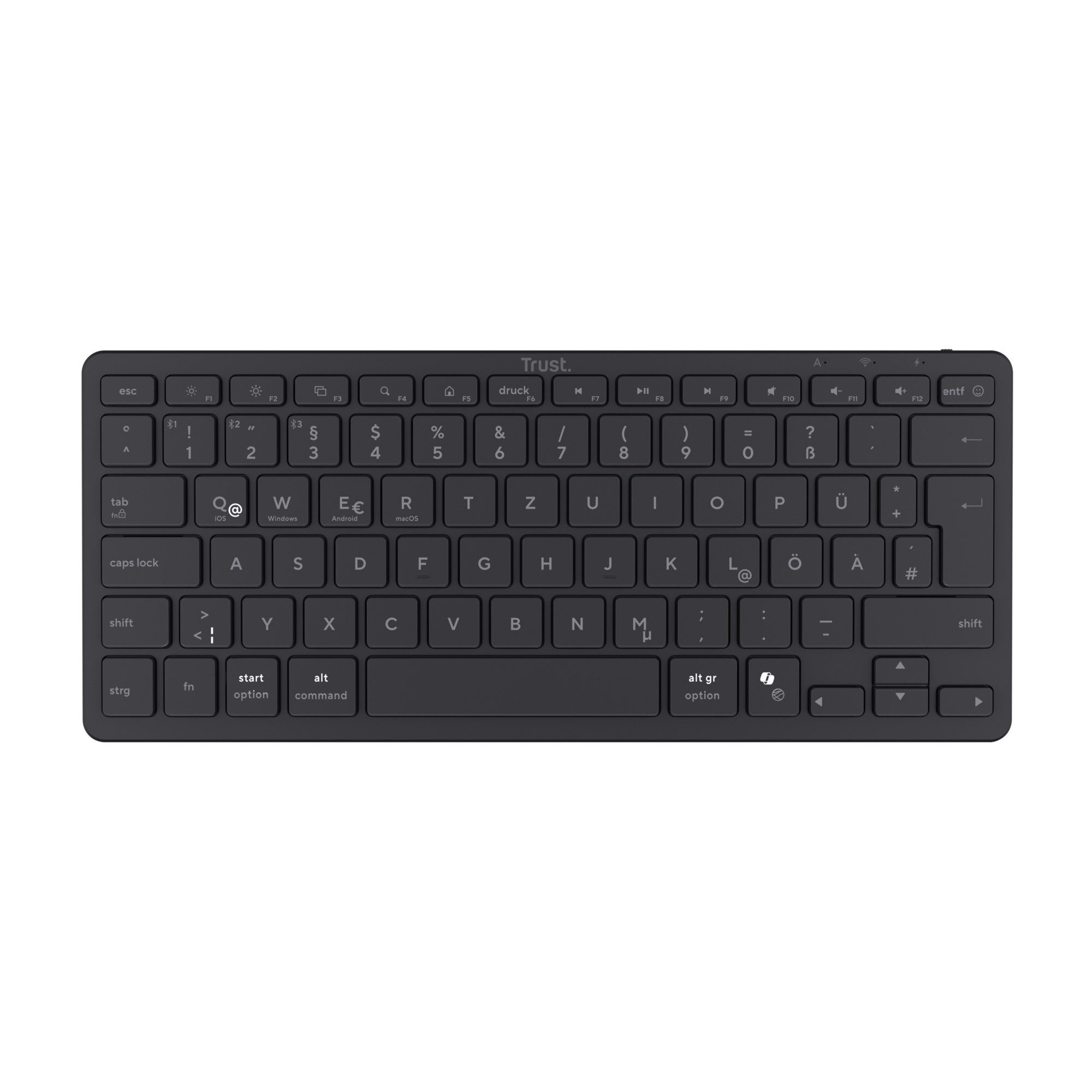 Trust Trust NADOII Wireless Tastatur kabellos Bluetooth PC Tablet Smartphone Wireless-Tastatur