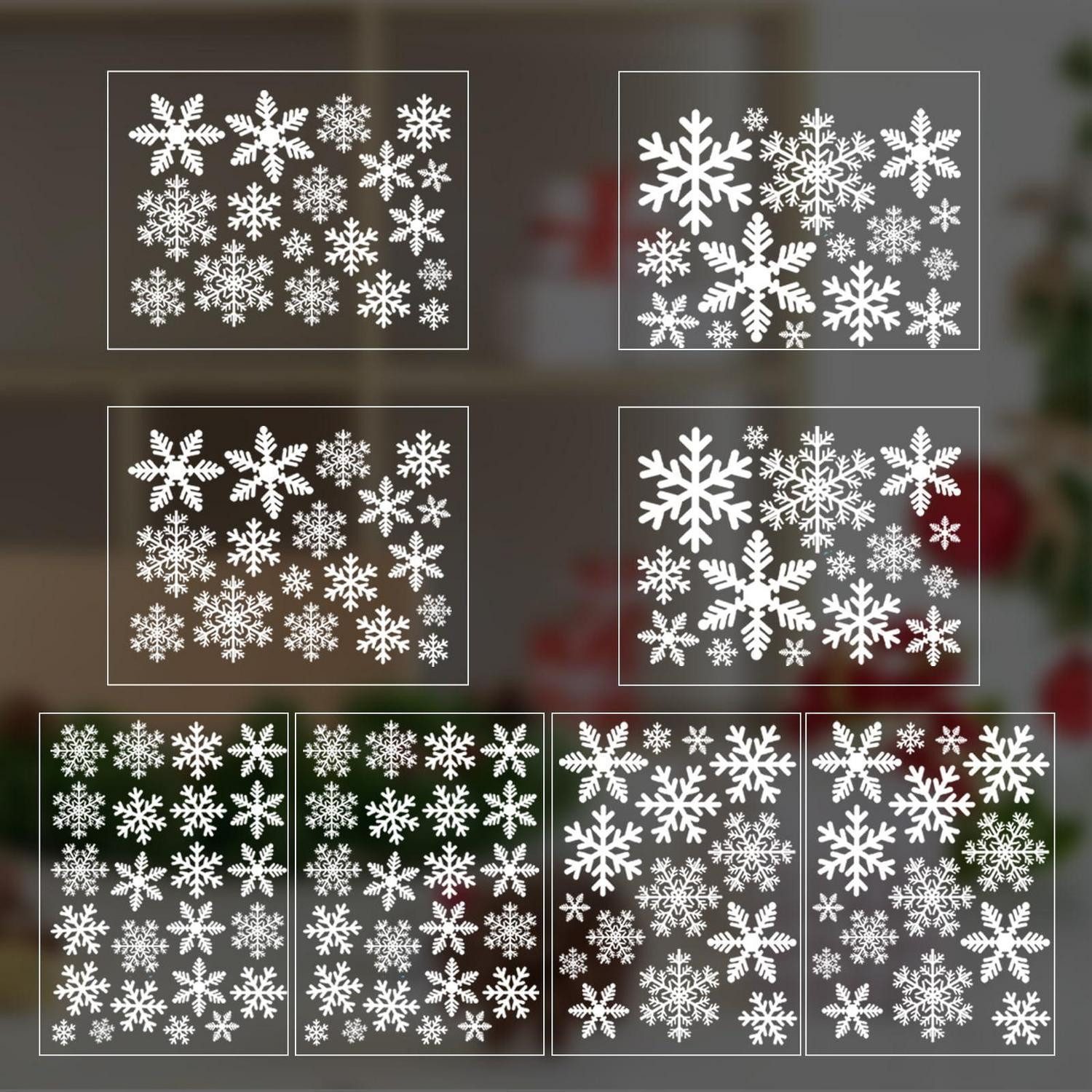 LuxusKollektion Fensterbild Fensterbilder Weihnachten 144 Stück Schneeflocken