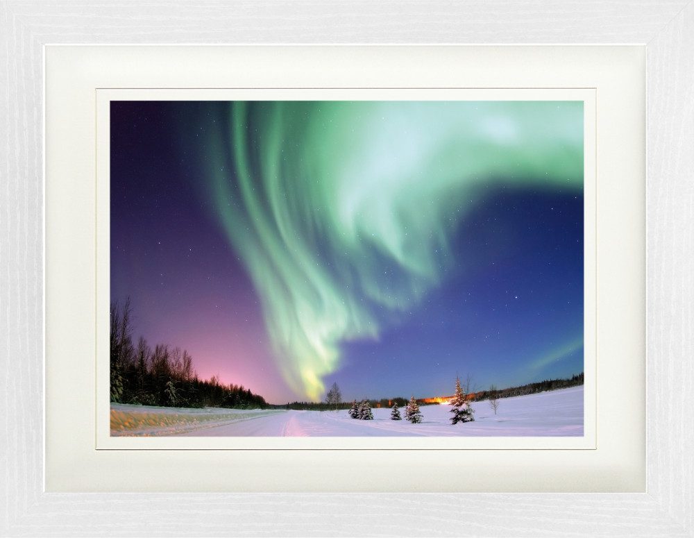 1art1 Poster Polarlichter Gerahmtes Bild Mit Edlem Passepartout