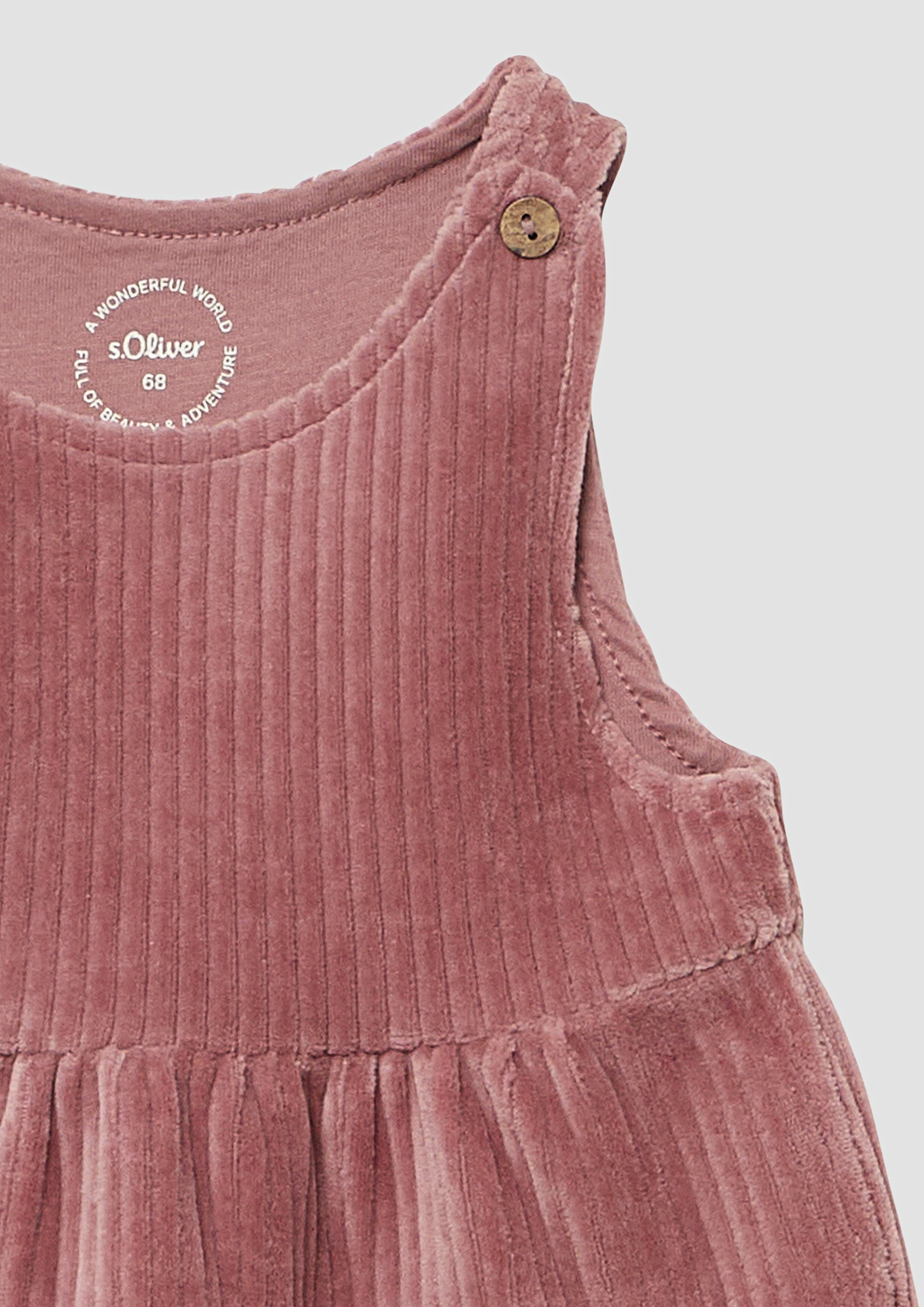s.Oliver Jerseykleid Weiches Cord-Kleid mit Blumen-Stickerei günstig online kaufen