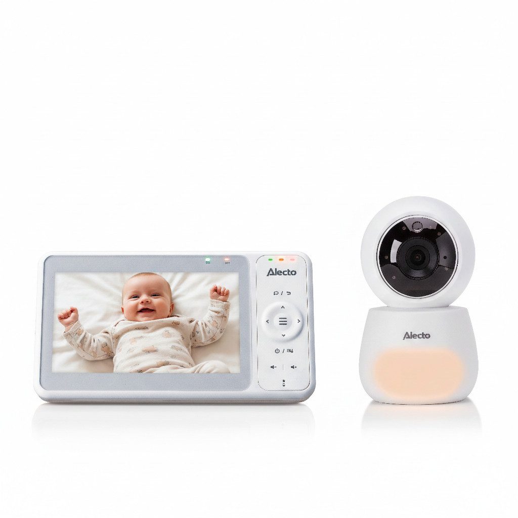 Alecto Video-Babyphone DVM2050, 1-tlg., Babyphone HD-Kamera, 5"-Display, Schwenken/Neigen, Zoom, Gegensprechen