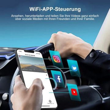 yozhiqu WiFi Connected Car Recorder FHD 1080P - Sicherheitsbegleitung Dashcam (Nachtsicht+Parküberwachung+Loop-Aufnahme, APP-Verbindung)