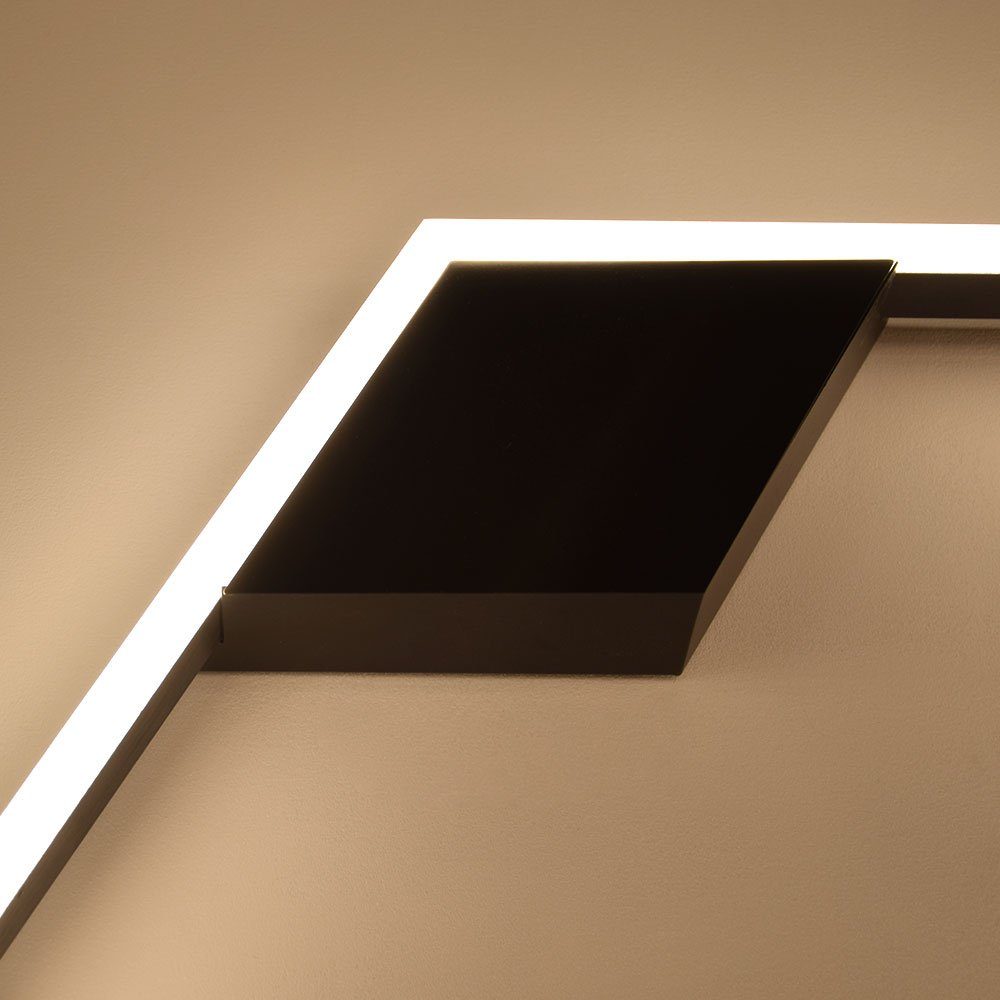 flach Deckenleuchte Hexa Warmweiß modern s.luce Schwarz, eckig Deckenlampe LED