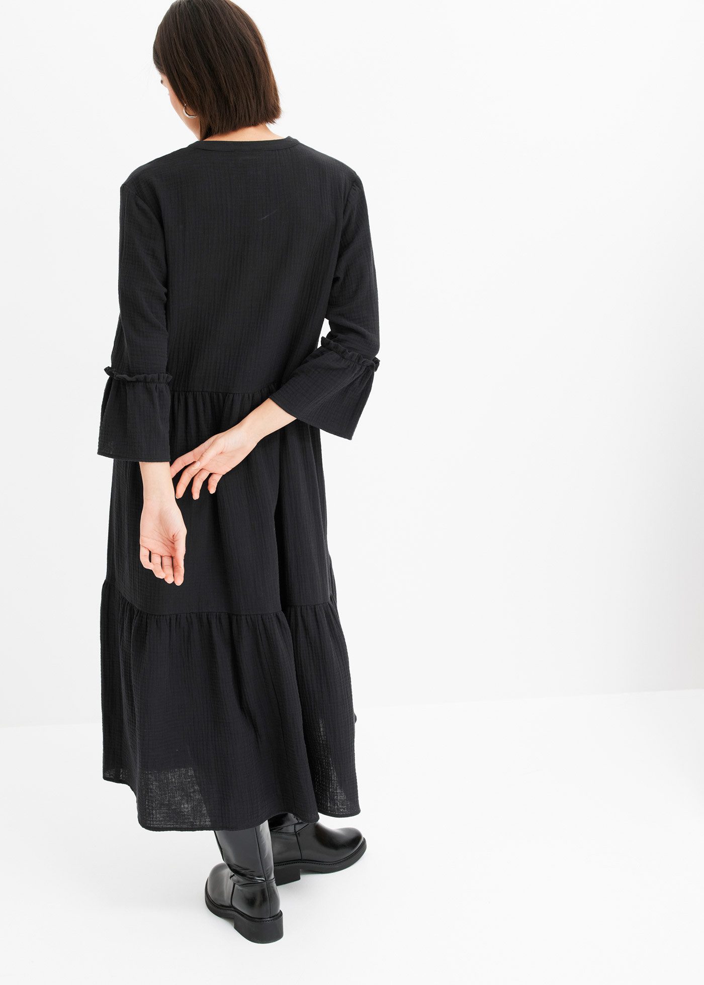 bonprix Maxikleid für Frühjahr und Sommer, aus reiner Baumwolle, Oversize-F günstig online kaufen