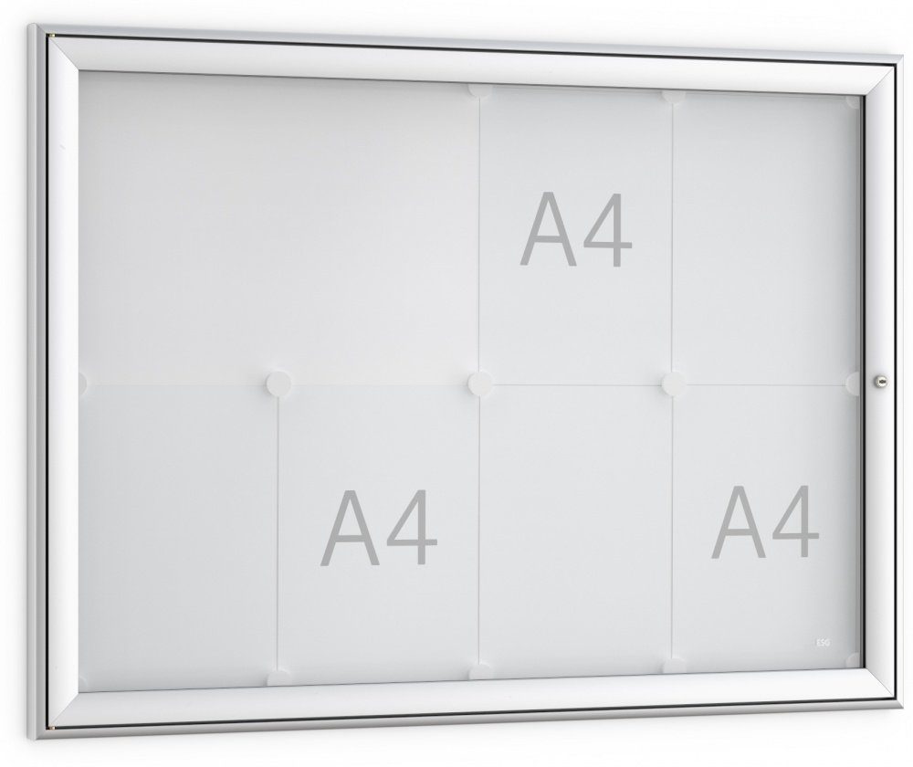 König Werbeanlagen Rahmen Ihre DIN A4-Aushänge innen und außen schnell präsentiert FSK 8 - 8 x DIN A4 - Einseitig - 30 mm Bautiefe - Vitrine
