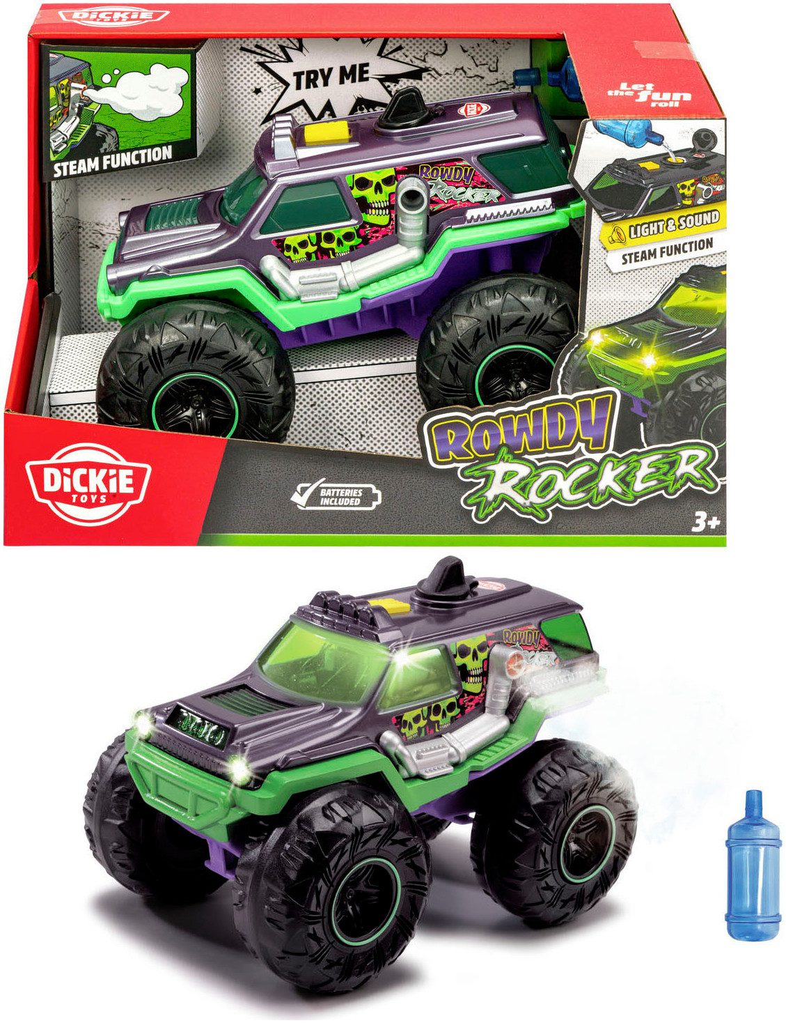 Dickie Toys Spielzeug-Monstertruck Rowdy Rocker, mit Licht-, Sound- und Dam günstig online kaufen
