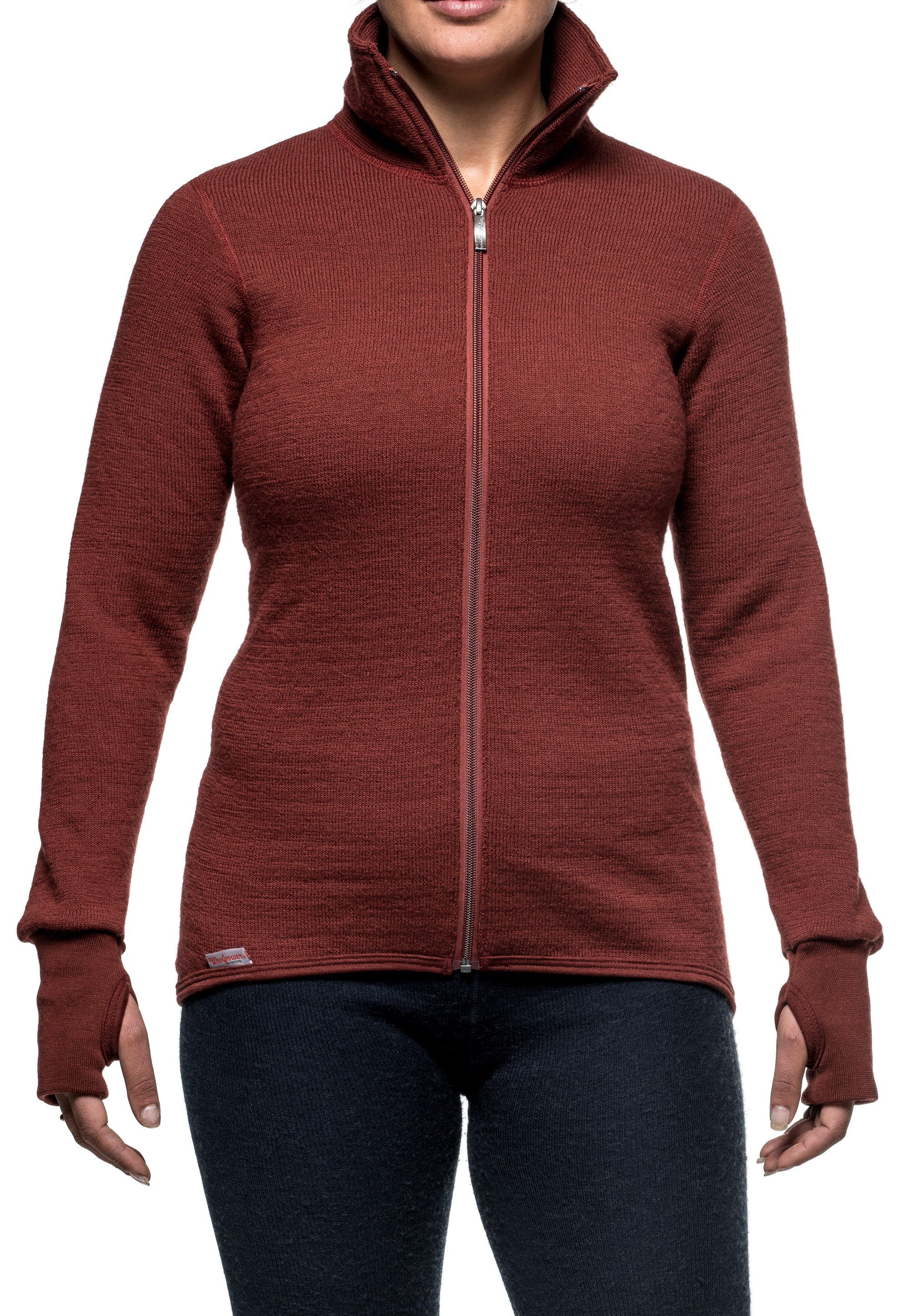 Woolpower Strickjacke Jacket 400 mit praktischen Daumenlöchern