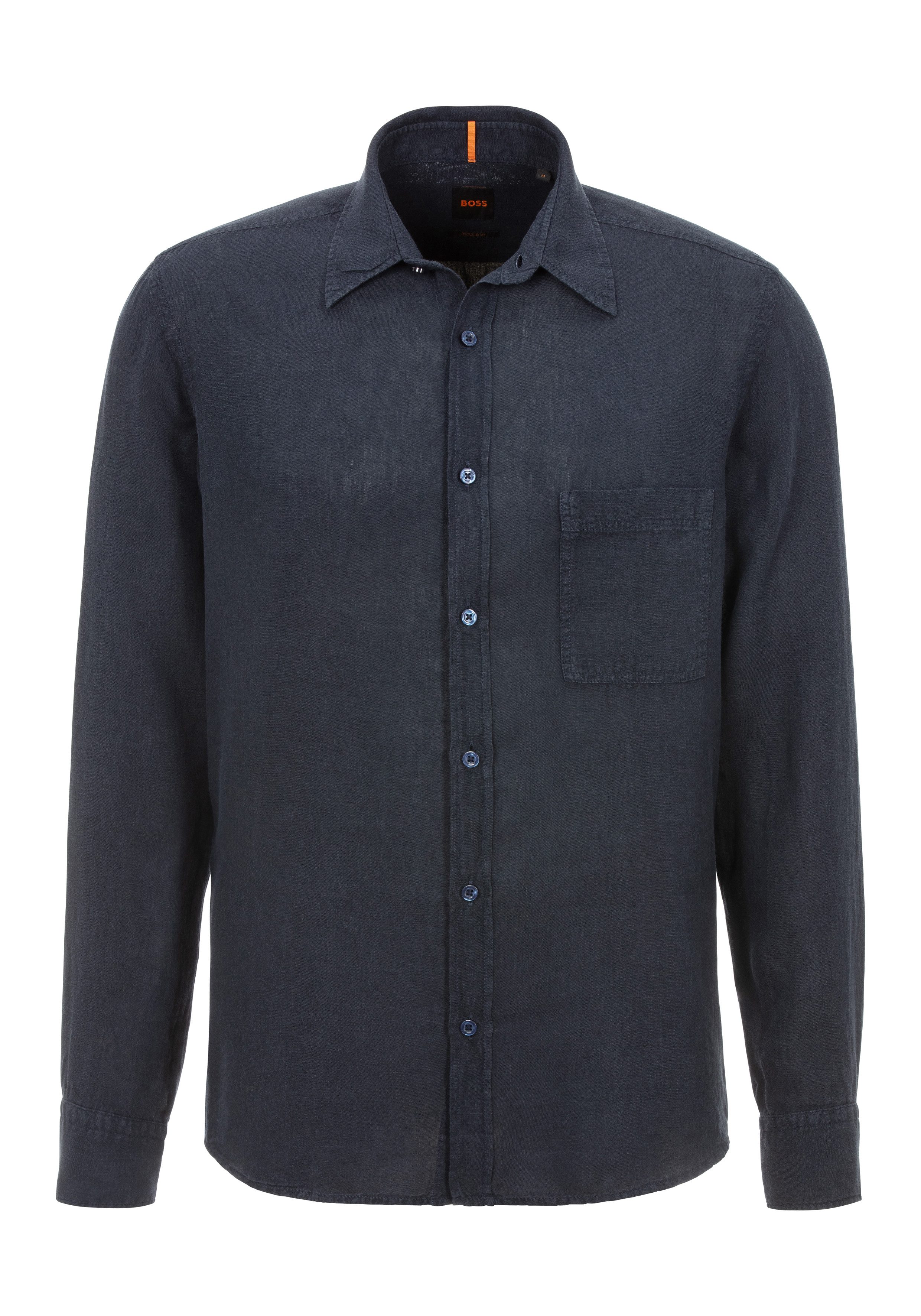 BOSS ORANGE Leinenhemd Relegant mit Markenlabel günstig online kaufen