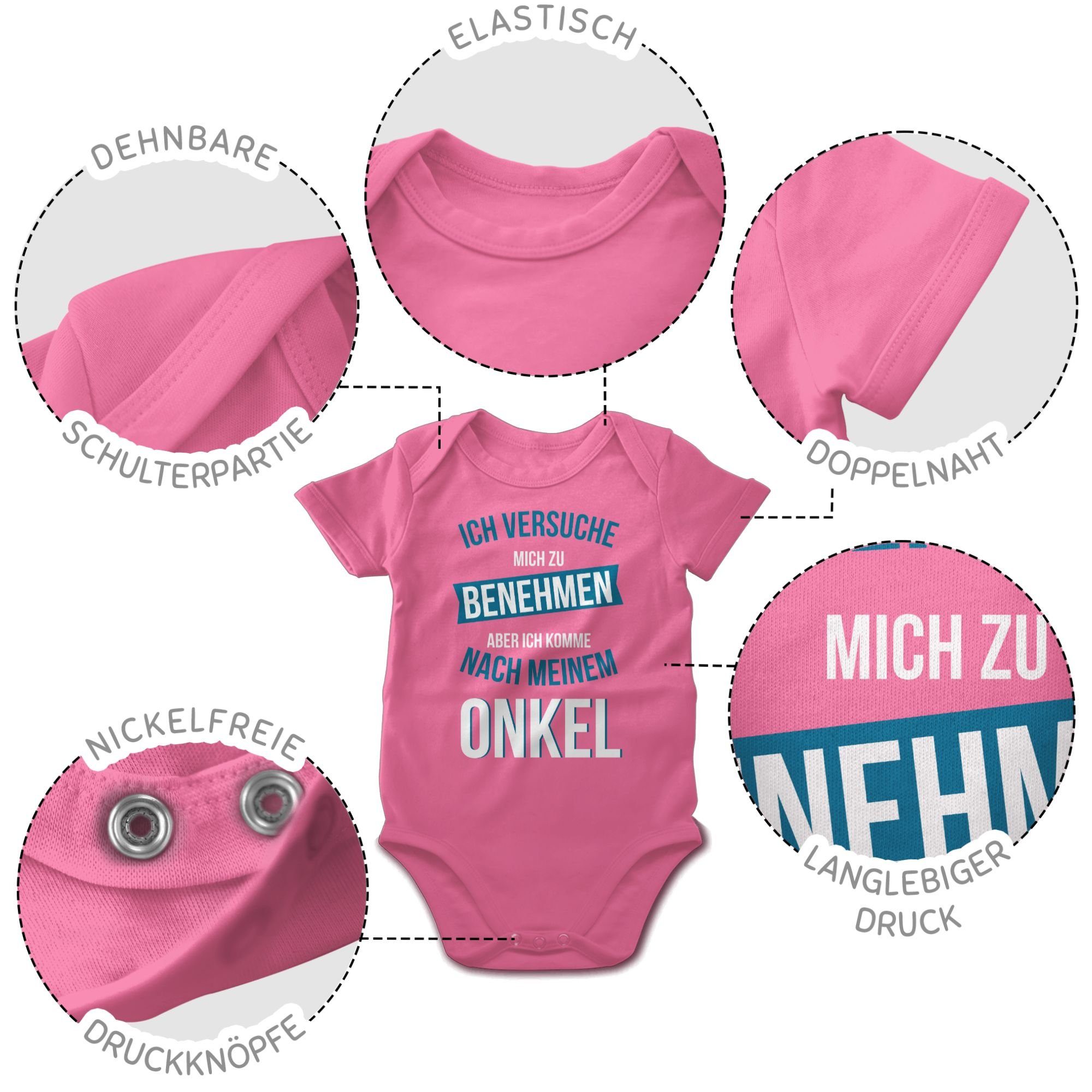 nach komme mich versuche benehmen Shirtbody Baby meinem 1 Pink Shirtracer Onkel ich Sprüche Ich zu aber