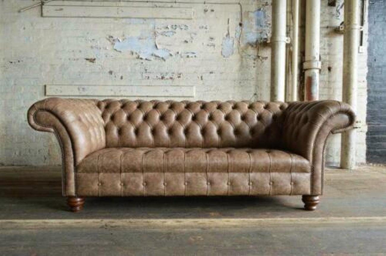 JVmoebel 3-Sitzer Braune Designer Sofa Couch Polster XXL 3 Sitzer Sofas | Einzelsofas
