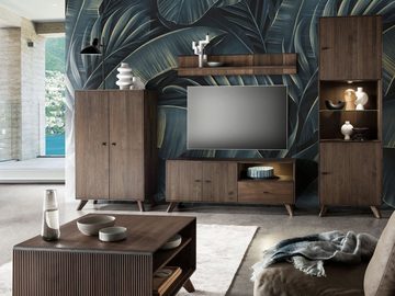 Casamia TV-Board Fernsehschrank Lowboard Massivholz B180 H57 cm Varese Kernbuche braun
