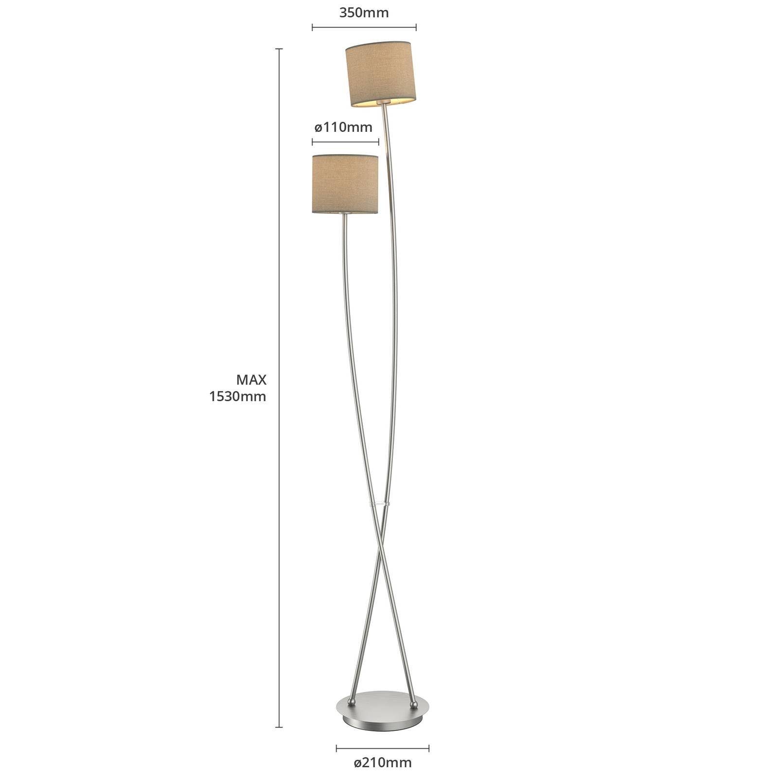 Lucande Stehlampe Juljana, Creme IP20, 2 x 40 W