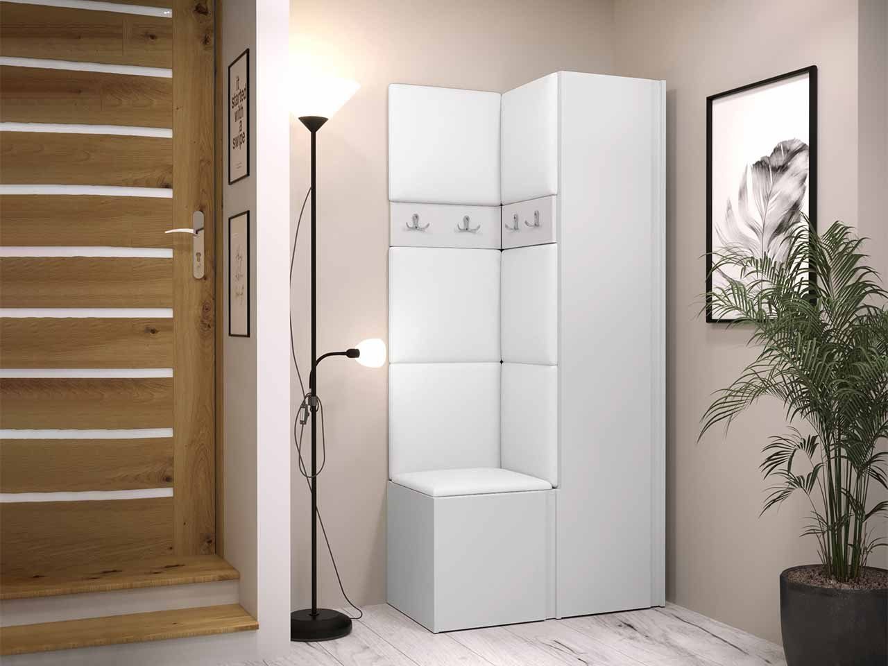 MIRJAN24 Шафи-Set Orion XXIV, (Komplett-Set, Schuhschrank, Kleiderschrank, 2x Kleiderhakenbrett, 7x Paneel 42x42), Auswahl aus Fronten und Polsterplatten