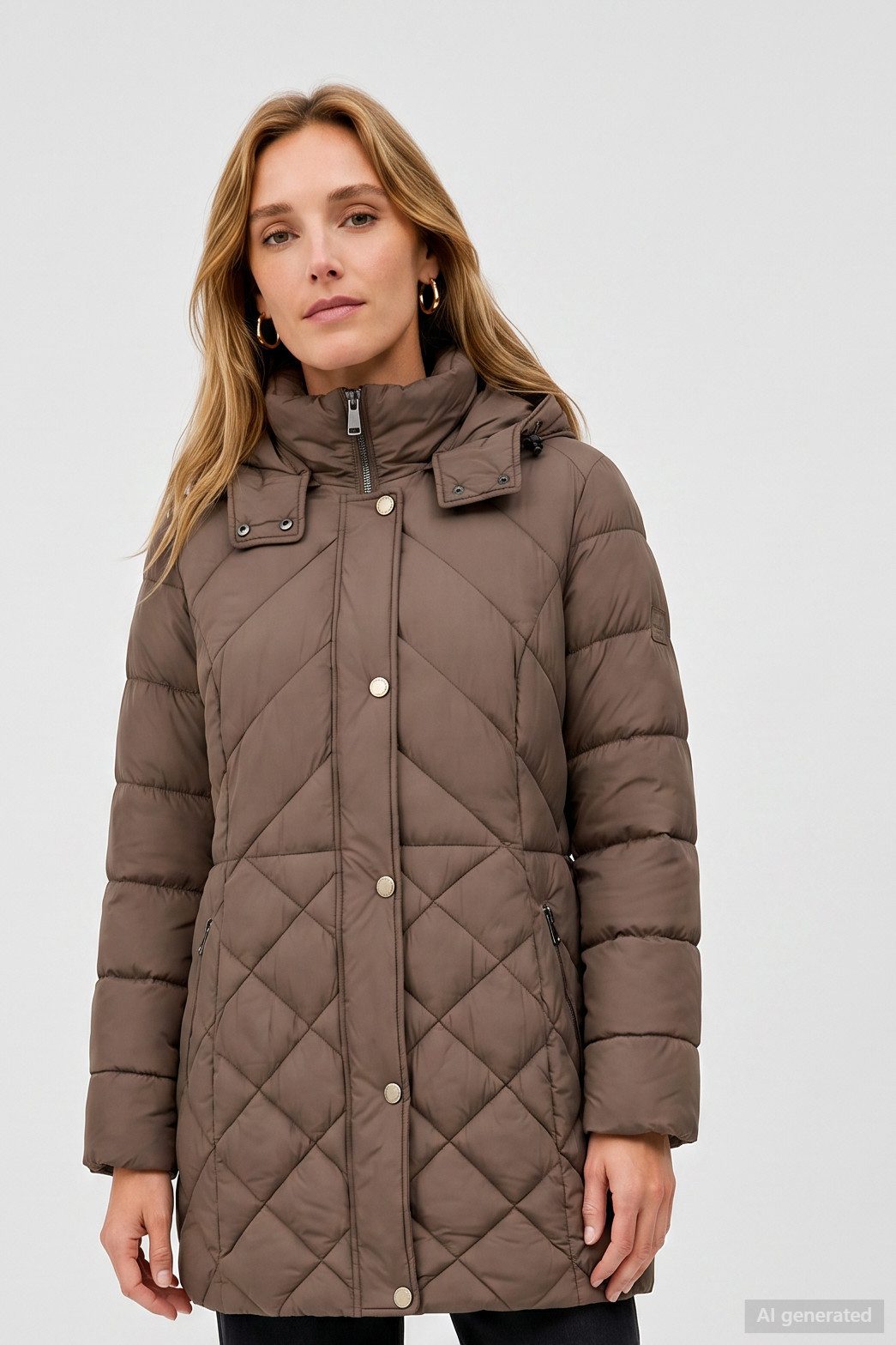 Barbara Lebek Steppjacke warme Damenjacke oder Herbstjacke mit abnehmbarer Kapuze