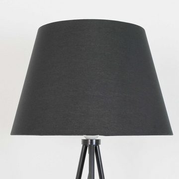 Licht-Erlebnisse Stehlampe BLACK METALL, ohne Leuchtmittel, Standleuchte 155 cm Schwarz Metall E27 Klassisch Stehleuchte Dreibein