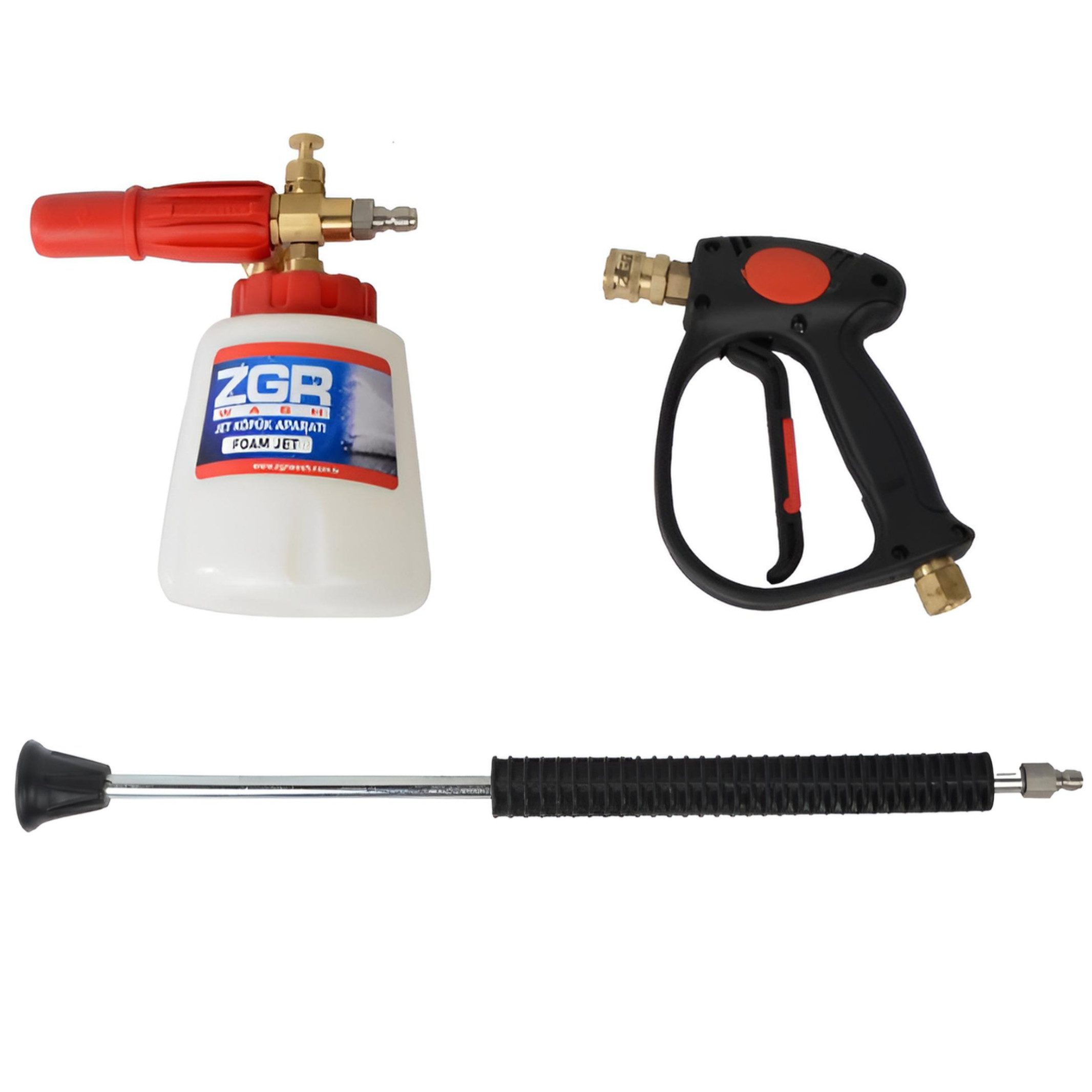 Uzman Минимойки-Düse 2-in-1 Jet Foam Lanze + Waschpistole Verstellbare Schaumlanze, (3-tlg., 3 Tlg), Verstellbarer Druck